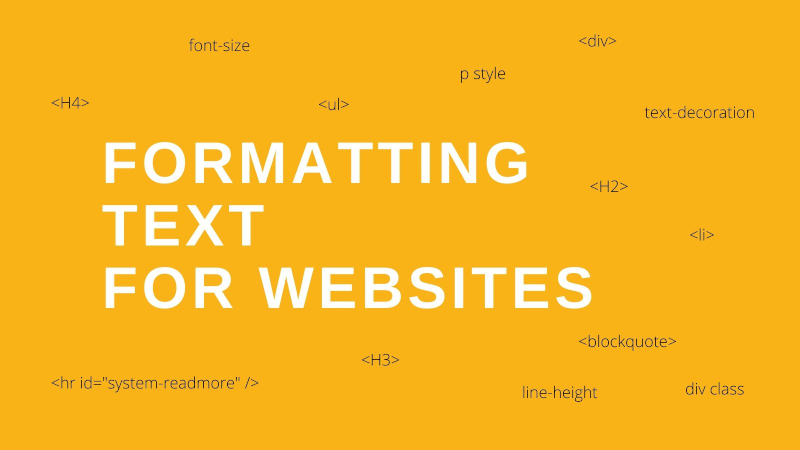 How to format texts for websites?